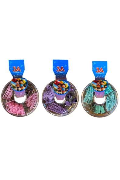 Ark 3A Yuvarlak Bölmeli Kutulu Ataş Seti Pembe - Resim 2