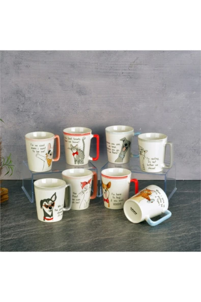 Tohana Sevimli Komik Hayvanlar Porselen Kupa 340 ML ürün görseli 1