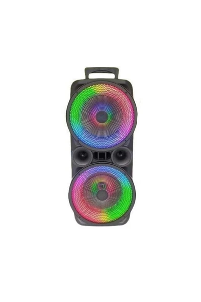 Bluetooth Speaker Kablosuz Hoparlör Led Işıklı 10X2 Watt USB Girişli Şarjlı Hoparlör GTS-1569 Siyah - Resim 5