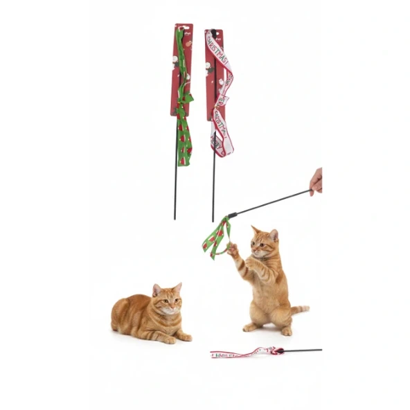 Yılbaşı Temalı Kedi Oyun Oltası ürün görseli 1