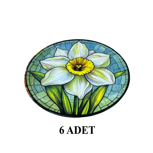 Seramik Servis Tabağı Dijital Baskılı Desen 6’lı Set Şık ve Dekoratif - Resim 4