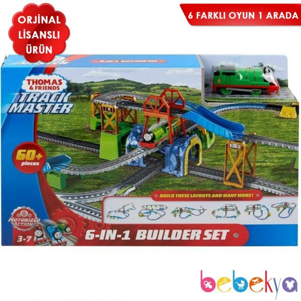 Orjinal Fisher Price Thomas ve Arkadaşları Percy Büyük Macera Oyun Seti 6 Oyun 1 Arada Thomas & Friends TrackMaster Oyun Seti 6 in 1 GBN45 - 1