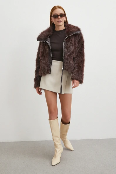 Deri Garnili Lolita Mont Kahve - Resim 2