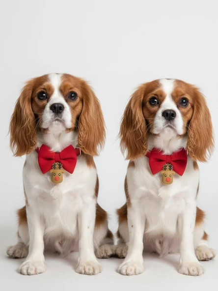 Yılbaşı Geyiği Küçük Irk Köpek Papyon Tasması | Kırmızı Fiyonk Boyun Aksesuarı | Noel Temalı Köpek Süsü - Resim 4