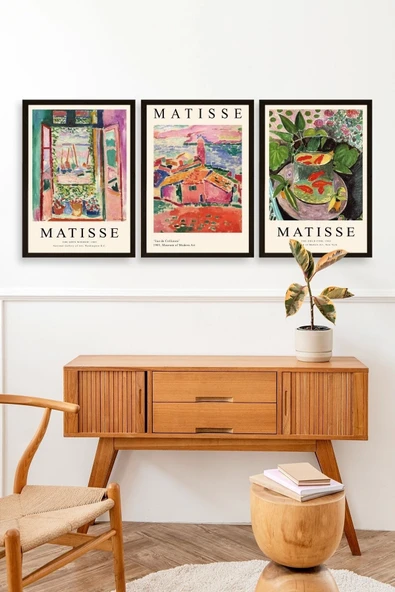 Matisse Üçlü Ahşap Çerçeveli Tablo - Resim 3