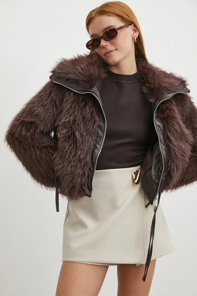 Deri Garnili Lolita Mont Kahve - Resim 3