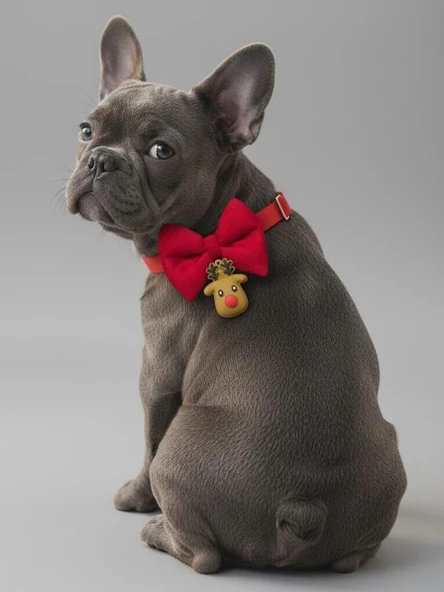 Yılbaşı Geyiği Küçük Irk Köpek Papyon Tasması | Kırmızı Fiyonk Boyun Aksesuarı | Noel Temalı Köpek Süsü ürün görseli 1