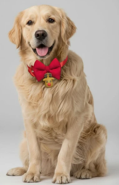 Yılbaşı Geyiği Köpek Papyon Tasması | Kırmızı Fiyonk Boyun Aksesuarı | Noel Temalı Köpek Süsü | Orta ve Büyük Irklar İçin ürün görseli 1