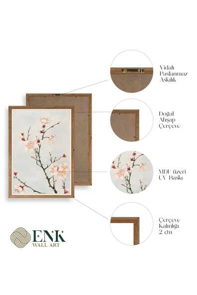 Cherry Blossom Ahşap Çerçeveli Tablo - Resim 4