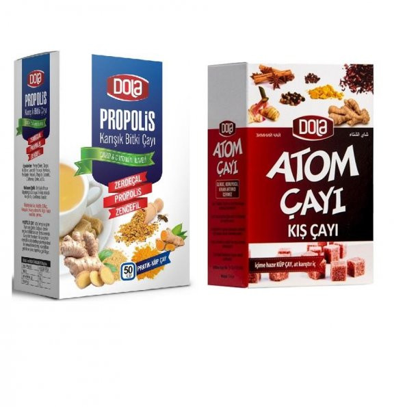 Dola Atom Kış Çayı Seti - Kış Çayı ve Propolis Karışık Bitki Çayı 150 gr 2 Adet