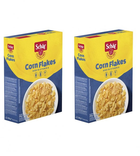 Schar Corn Flakes Glutensiz Sade Mısır Gevreği 250 g 2 Adet