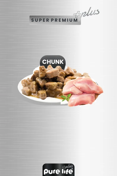 Plus 6'lı Tavuklu Yetişkin Konserve Chunk Parça Etli Yaş Mama 400 Gr - Resim 3