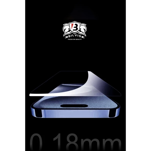 İphone 15 Pro Max Bilvis 0.18mm Plus Cam Ekran Koruyucu - Resim 3