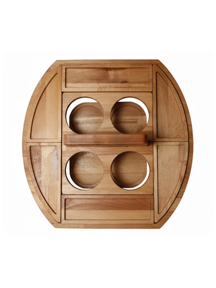 Bira İçecek Sunum Tabağı Doğal Ahşap Çerez Tabağı(KAYIN / GÜRGEN) Ahşap Rengi AHŞAP - 10 ADET - Resim 3