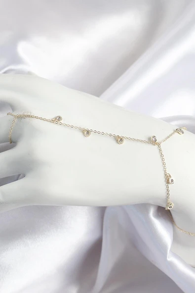 idimilla Pirinç Zirkon Taşlı Sallantılı Model Gold Renk Kadın Şahmeran ürün görseli 1