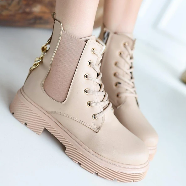 idimilla Harte Nude Cilt Bağcıklı Bot - Resim 4