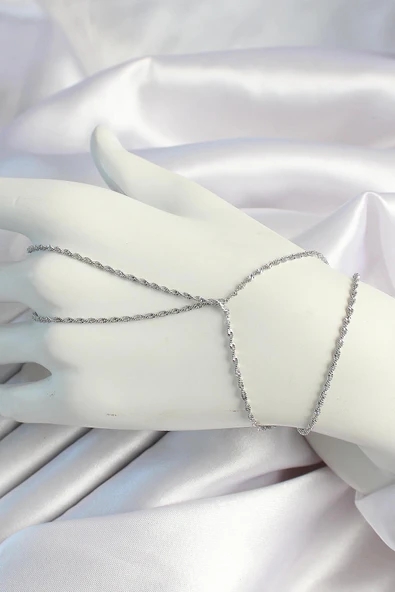 idimilla Pirinç Gümüş Renk Burgu Zincirli Şahmeran ürün görseli 1