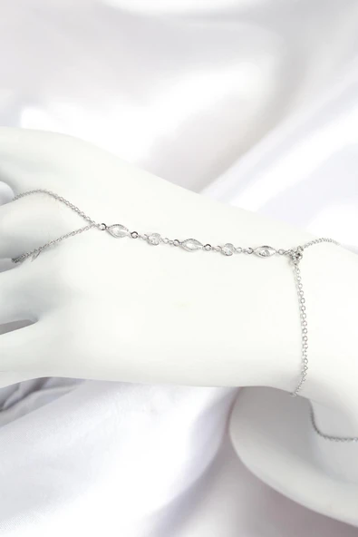 idimilla Pirinç Zirkon Taşlı Y Model Gümüş Renk Kadın Şahmeran ürün görseli 1