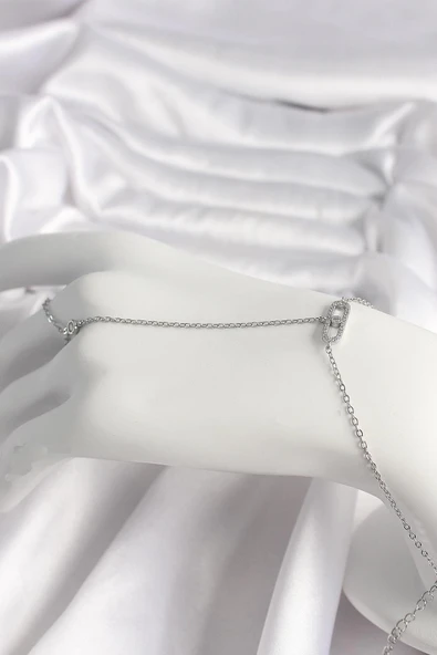 idimilla Pirinç Gümüş Renk Zirkon Taşlı Messika Model Kadın Şahmeran ürün görseli 1