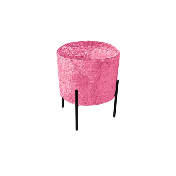 Puf Yuvarlak (Çelik Ayak) (Egzotik Desen) - Pembe ürün görseli 1