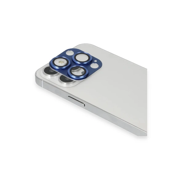 İphone 13 Pro Max Pers Alüminyum Kamera Lens - Lacivert - Resim 2
