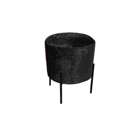 Puf Yuvarlak (Çelik Ayak) - Siyah ürün görseli 1