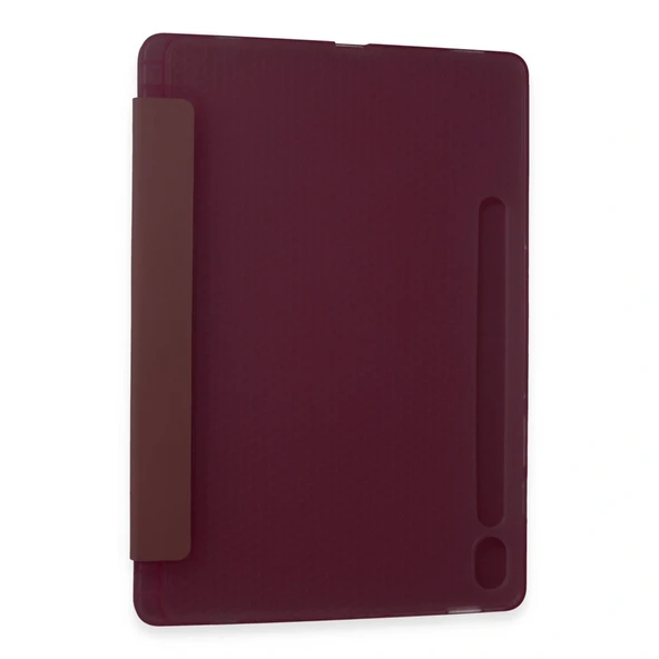 Samsung Galaxy Tab A9 Kılıf Kalemlikli Mars Tablet Kılıfı - Mürdüm - Resim 2