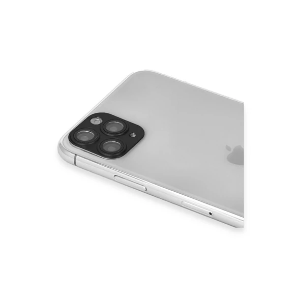 İphone 11 Pro Max Pers Alüminyum Kamera Lens - Siyah - Resim 3