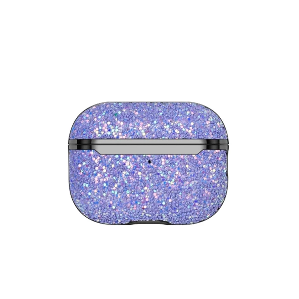 Onegif Airpods Pro 2 (2.nesil) Bright Simli Airpods Kapak - Derin Mor - Resim 2