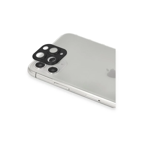 İphone 11 Pro Max Pers Alüminyum Kamera Lens - Siyah - Resim 2