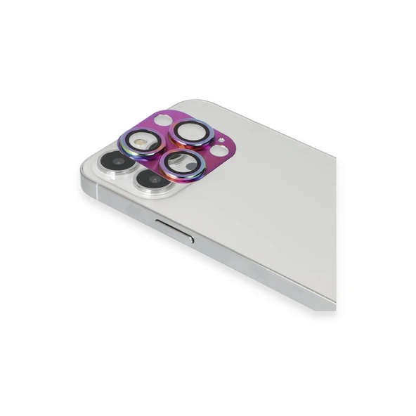 İphone 13 Pro Max Pers Alüminyum Kamera Lens - Rainbow - Resim 2