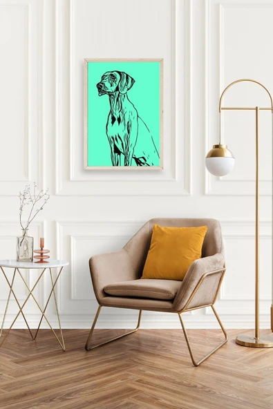 Köpek Ahşap Çerçeveli Tablo - Resim 2