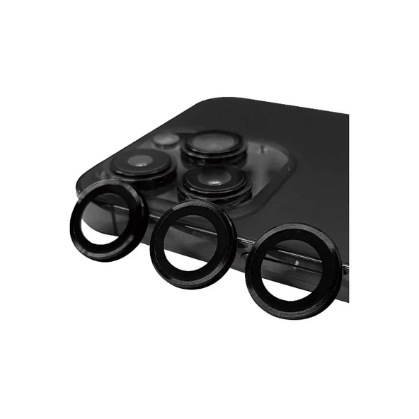 İphone 14 Pro Max Raze Metal Kamera Lens - Siyah ürün görseli 1