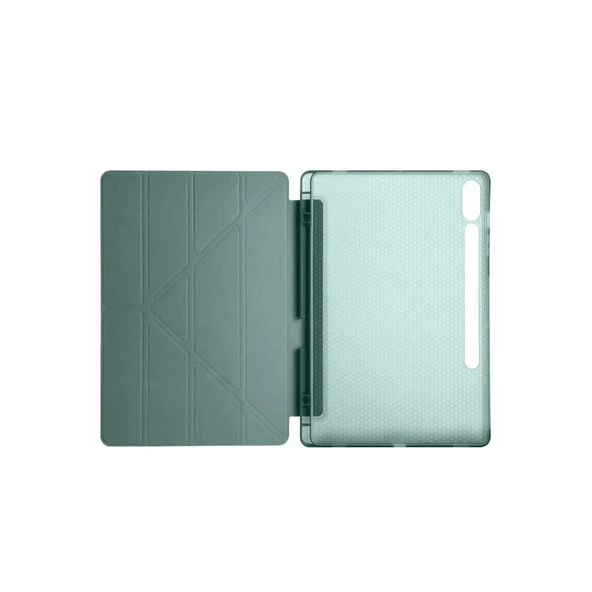Samsung Galaxy X610 Tab S9 Fe Plus 12.4 Kılıf Kalemlikli Mars Tablet Kılıfı - Koyu Yeşil - Resim 3