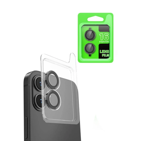 İphone 16 Plus Raze Metal Kamera Lens - Siyah ürün görseli 1