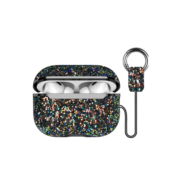 Onegif Airpods 2 (2.nesil) Bright Simli Airpods Kapak - Siyah ürün görseli 1