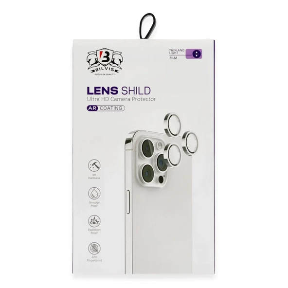 İphone 16 Bilvis Titan Kamera Lens - Siyah - Resim 3