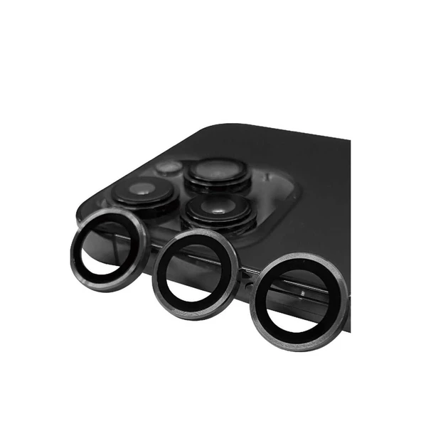 İphone 15 Pro Raze Metal Kamera Lens - Titan Gri ürün görseli 1