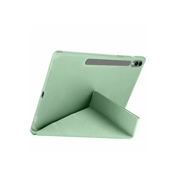 Samsung Galaxy X610 Tab S9 Fe Plus 12.4 Kılıf Kalemlikli Mars Tablet Kılıfı - Açık Yeşil - Resim 2