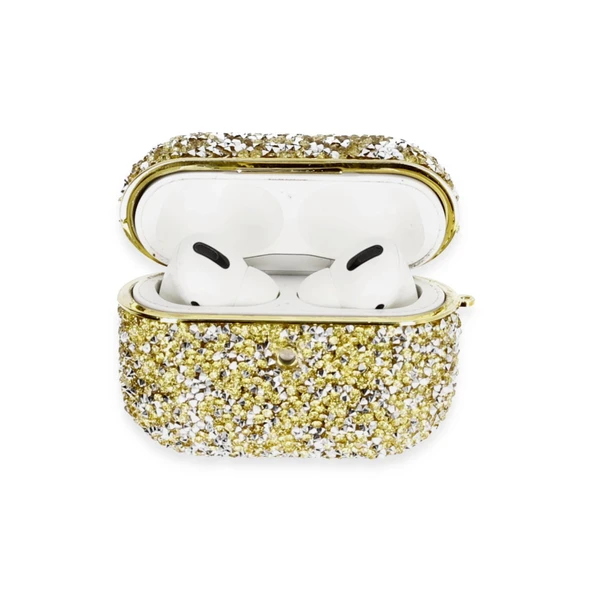 Airpods Pro 2 (2.nesil) Luz Taşlı Kılıf - Gold ürün görseli 1