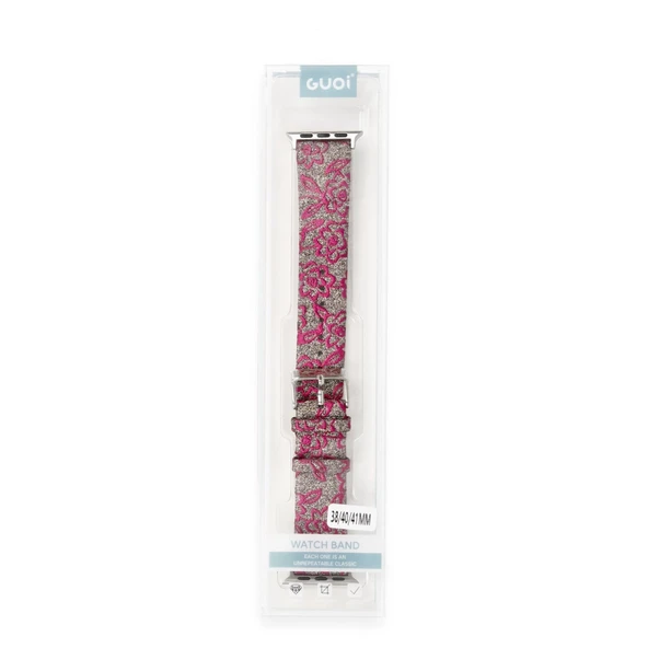 Apple Watch 38mm Creeper Desenli Kordon - Pembe - Resim 4