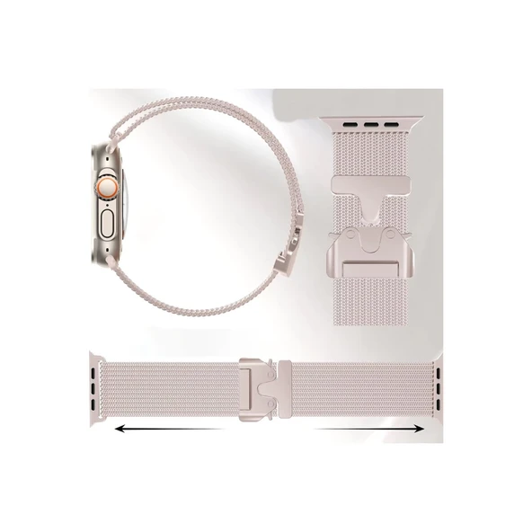 Apple Watch 42mm Milano Metal Kordon - Siyah - Resim 2