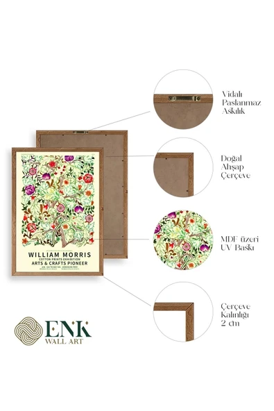 Çiçekler Ahşap Çerçeveli Tablo - Resim 4