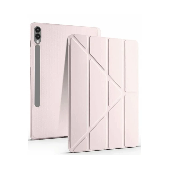 Samsung Galaxy X610 Tab S9 Fe Plus 12.4 Kılıf Kalemlikli Mars Tablet Kılıfı - Rose Gold ürün görseli 1