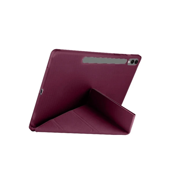 Samsung Galaxy X610 Tab S9 Fe Plus 12.4 Kılıf Kalemlikli Mars Tablet Kılıfı - Mürdüm - Resim 2