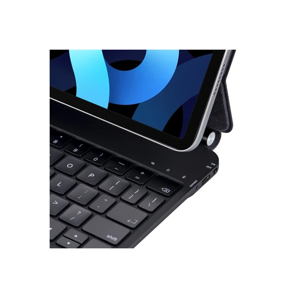 İpad Pro 12.9 (2022) Kılıf X9 Magic Manyetik Klavyeli Tablet Kılıfı - Siyah - Resim 5