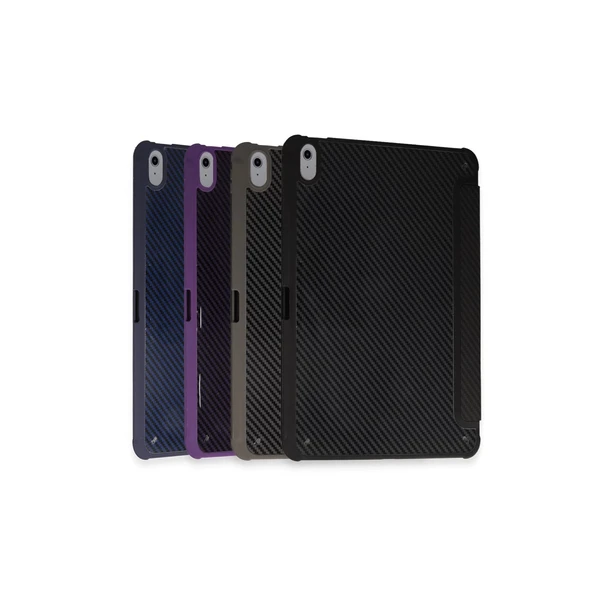 İpad Pro 13 (2024) Kılıf Color Karbon Tablet Kılıfı - Derin Mor - Resim 3