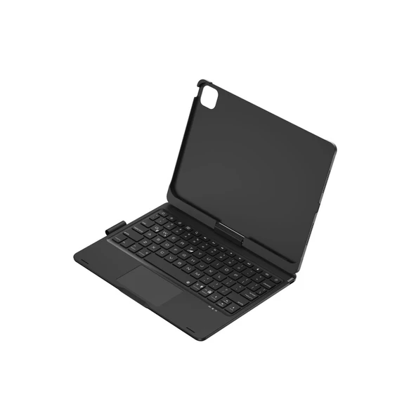 İpad Pro 11 (2024) F11 Ats Kılıf Magic Dönen Klavyeli Tablet Kılıf - Siyah - Resim 2