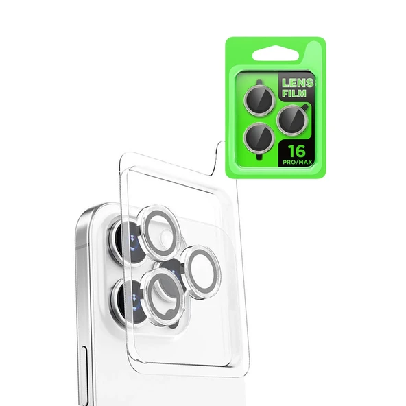 İphone 16 Pro Raze Metal Kamera Lens - Beyaz ürün görseli 1