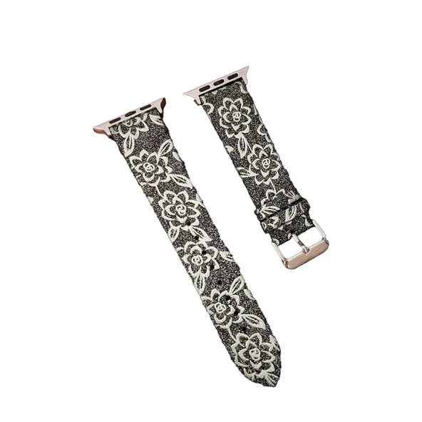 Apple Watch 42mm Creeper Desenli Kordon - Siyah ürün görseli 1